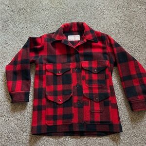 Vintage Filson Red and Black Plaid Wool Jacket